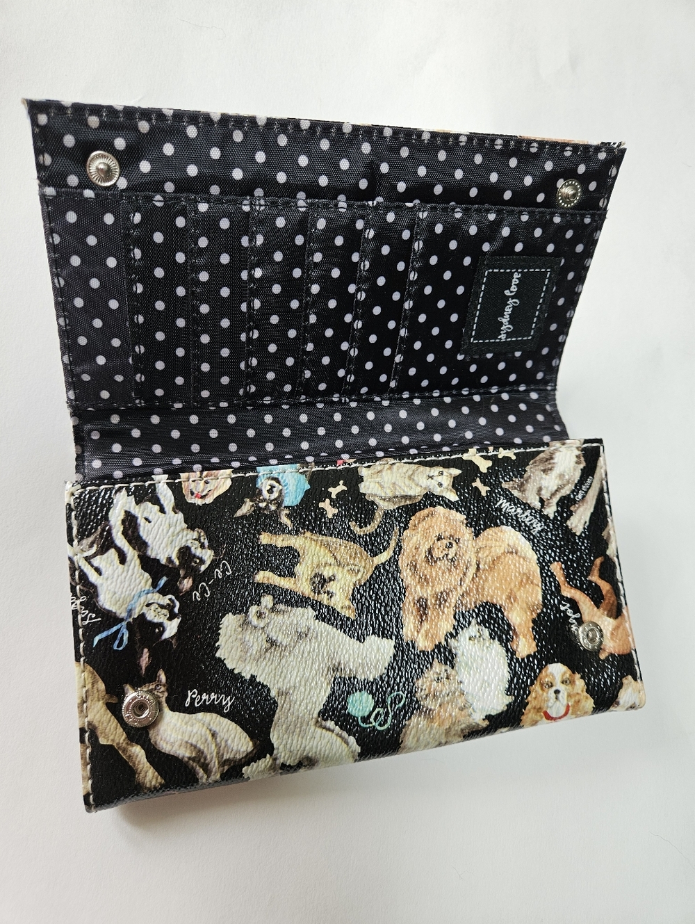 Sydney Love Polka Dot Dog Cat Print Wallet Trifold View 5